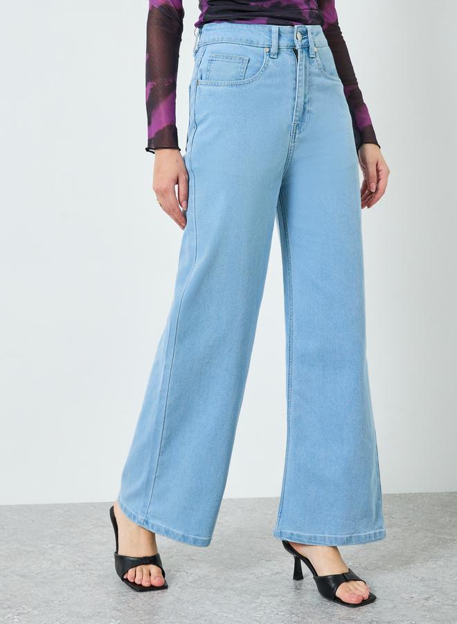Styli Women Blue Wide Leg Jeans - Image 1